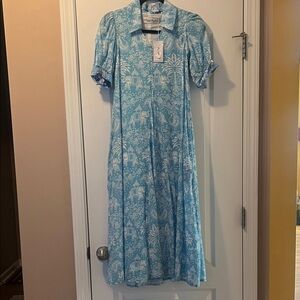Blue Elephant /Palm Tree Women's Dress